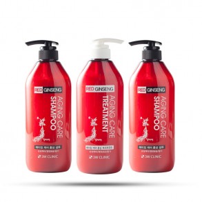 Набор для ухода за волосами с экстрактом корня женьшеня 3W Clinic Red Ginseng Shampoo Aging Treatment